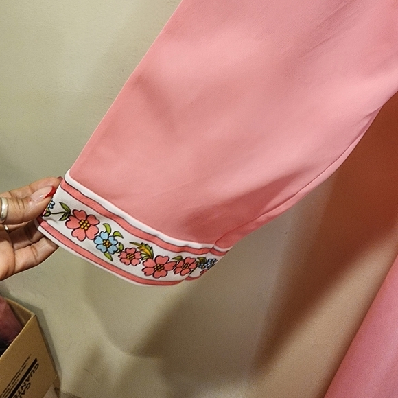 Gossard Artemis Vintage Pink 100% Nylon Long Sleeves Night Gown Sleepwear size M - Picture 8 of 14